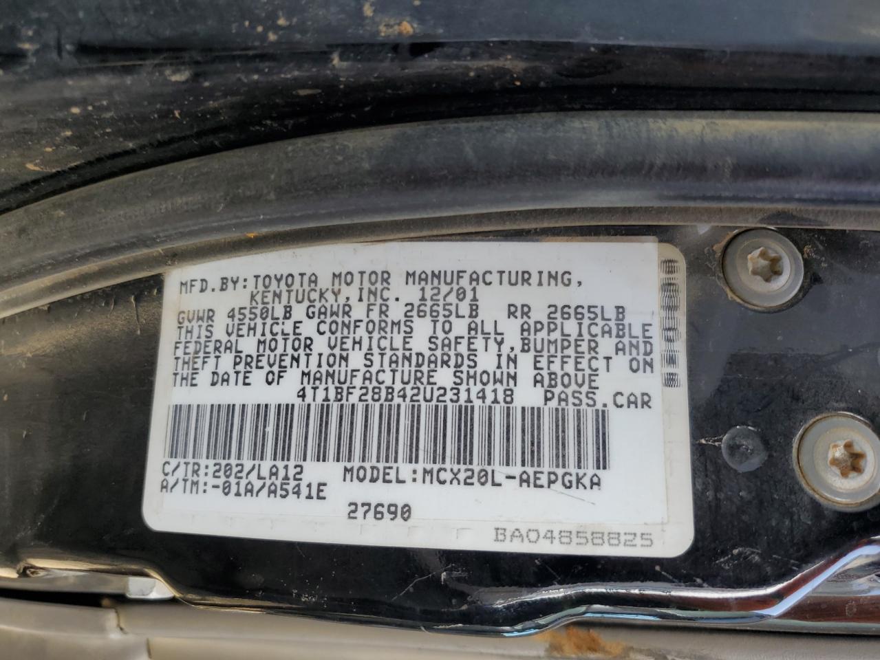 4T1BF28B42U231418 2002 Toyota Avalon Xl