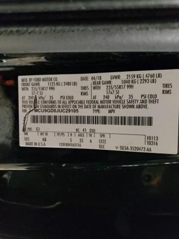 1FMCU9GD0JUC29105 Ford ESCAPE SE
