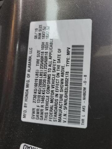 5FNRL6H83LB002178 2020 HONDA ODYSSEY, photo no. 13