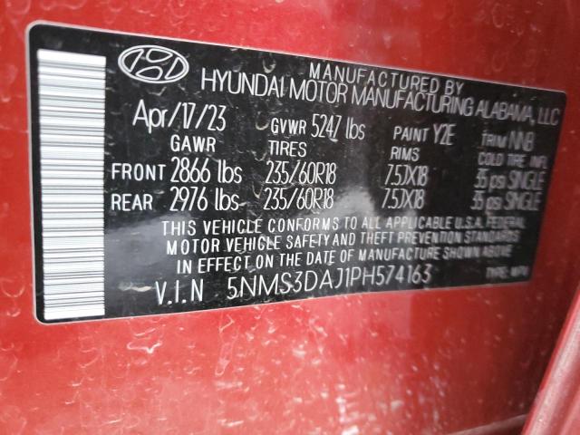 5NMS3DAJ1PH574163 | 2023 HYUNDAI SANTA FE S