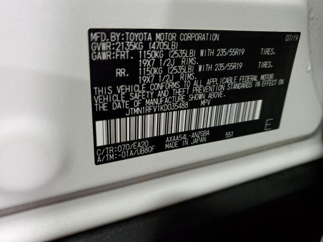 JTMN1RFV1KD035488 | 2019 TOYOTA RAV4 LIMIT