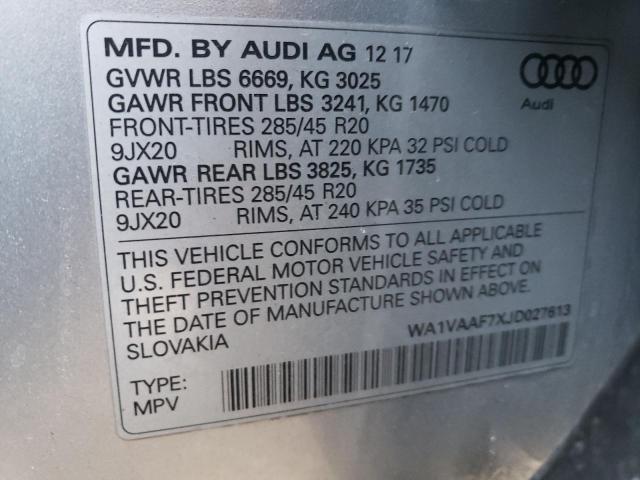 VIN WA1VAAF7XJD027613 2018 Audi Q7, Prestige no.14