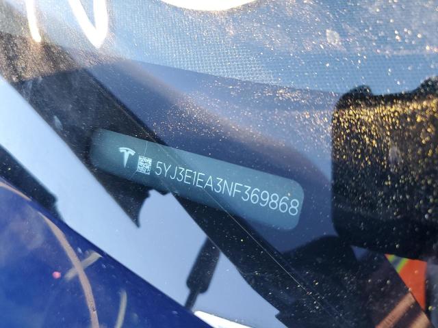 5YJ3E1EA3NF369868 | 2022 Tesla model 3