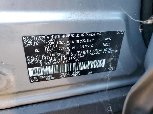 2T3W1RFV0NW201155 | 2022 TOYOTA RAV4 XLE