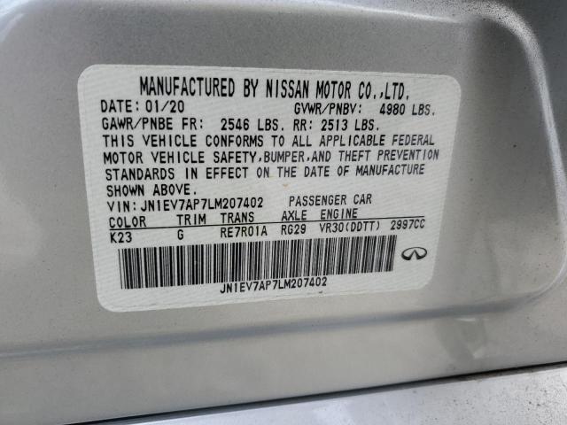 2020 INFINITI Q50 PURE - JN1EV7AP7LM207402