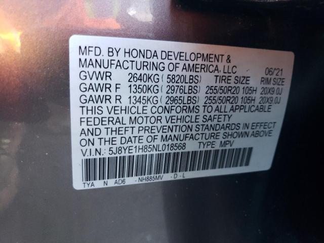 5J8YE1H85NL018568 | 2022 ACURA MDX ADVANC