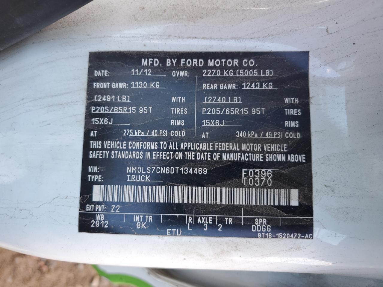 NM0LS7CN6DT134469 2013 Ford Transit Connect Xl