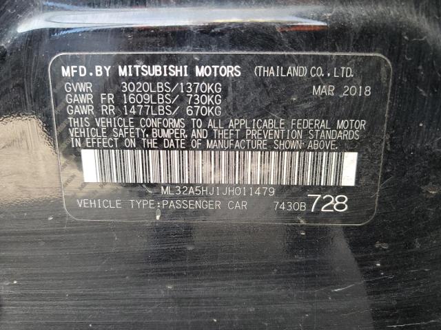 2018 MITSUBISHI MIRAGE GT ML32A5HJ1JH011479