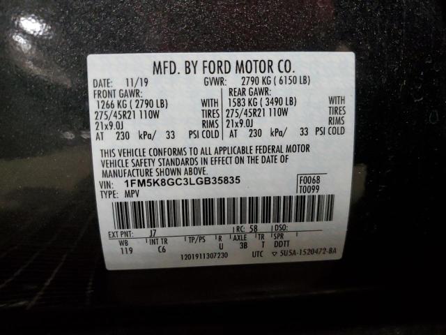 1FM5K8GC3LGB35835 | 2020 FORD EXPLORER S