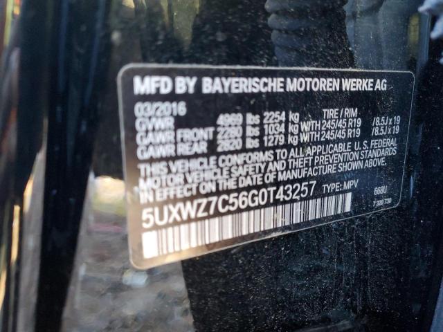 5UXWZ7C56G0T43257 2016 BMW X3, photo no. 12