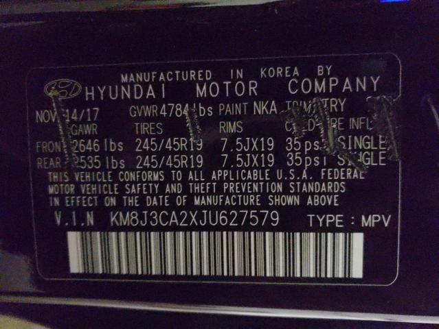 2018 HYUNDAI TUCSON VAL - KM8J3CA2XJU627579