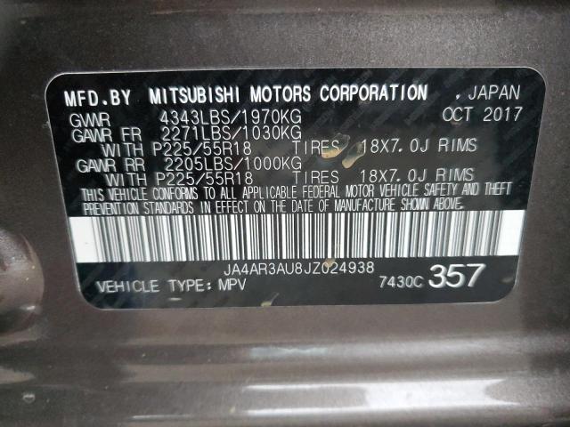 2018 MITSUBISHI OUTLANDER - JA4AR3AU8JZ024938