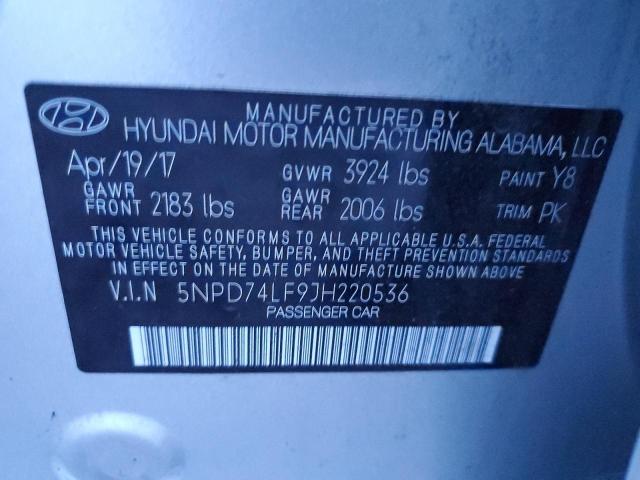 5NPD74LF9JH220536 | 2018 HYUNDAI ELANTRA SE