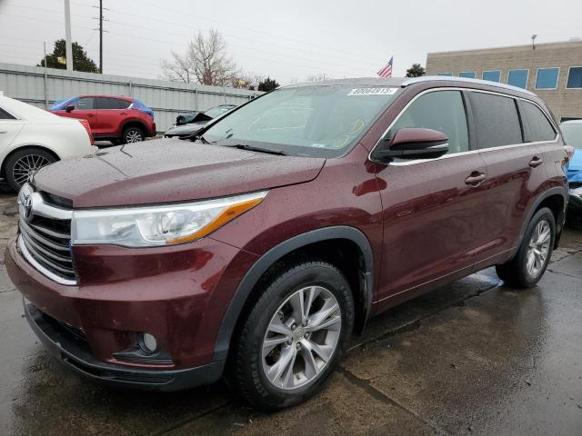 VIN 5TDJKRFH4FS124407 2015 Toyota Highlander, Xle no.1