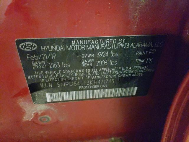 5NPD84LF3KH471745 | 2019 HYUNDAI ELANTRA SE