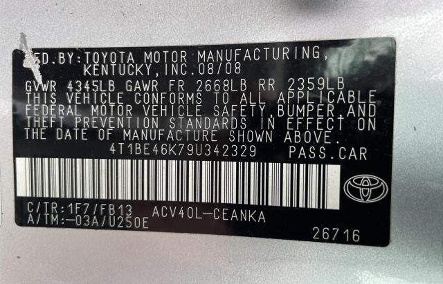 4T1BE46K79U342329 | 2009 Toyota camry base