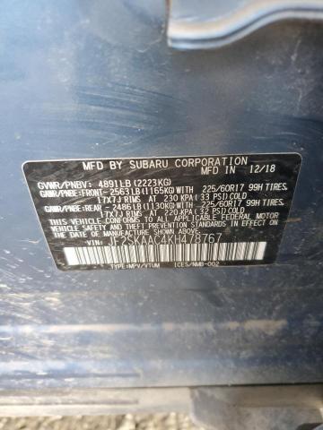 JF2SKAAC4KH478767 | 2019 SUBARU FORESTER