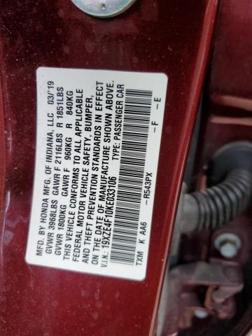 2019 HONDA INSIGHT LX 19XZE4F10KE033106