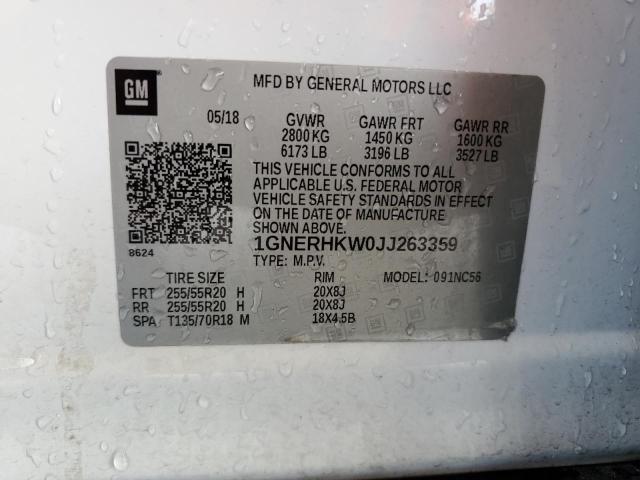 2018 Chevrolet Traverse Lt VIN: 1GNERHKW0JJ263359 Lot: 77101543