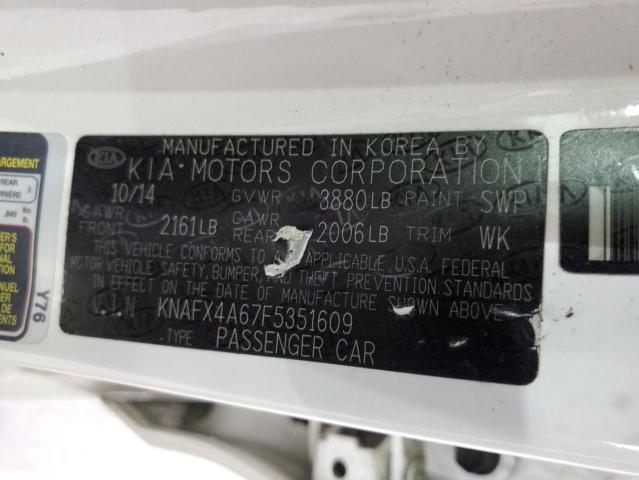 KNAFX4A67F5351609 | 2015 KIA FORTE LX