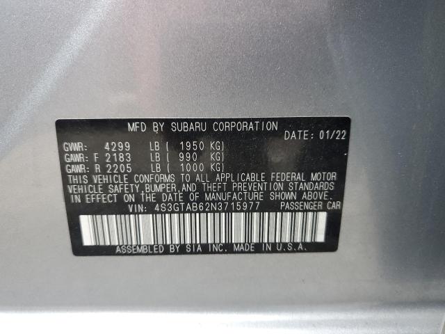 4S3GTAB62N3715977 | 2022 SUBARU IMPREZA