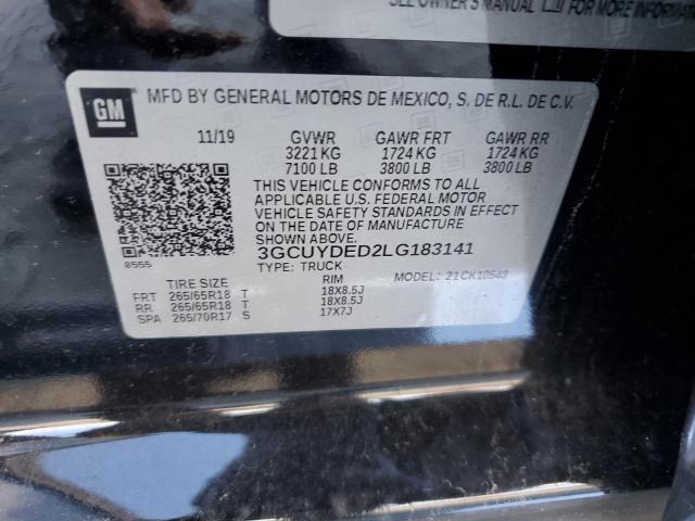 2020 CHEVROLET SILVERADO - 3GCUYDED2LG183141