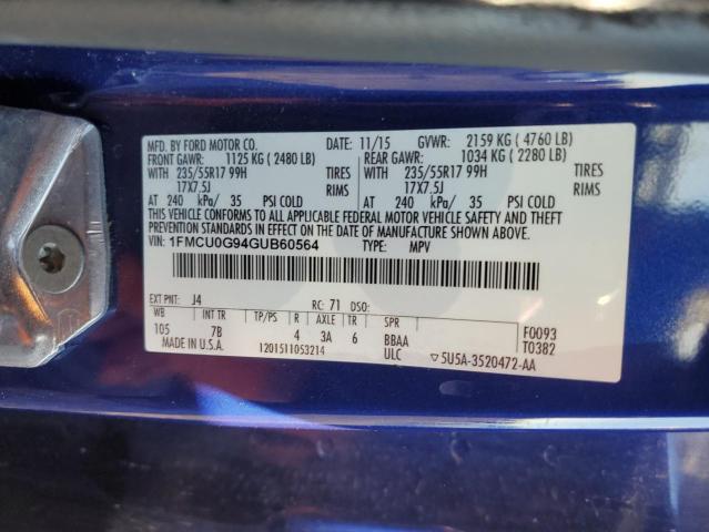 1FMCU0G94GUB60564 | 2016 FORD ESCAPE SE