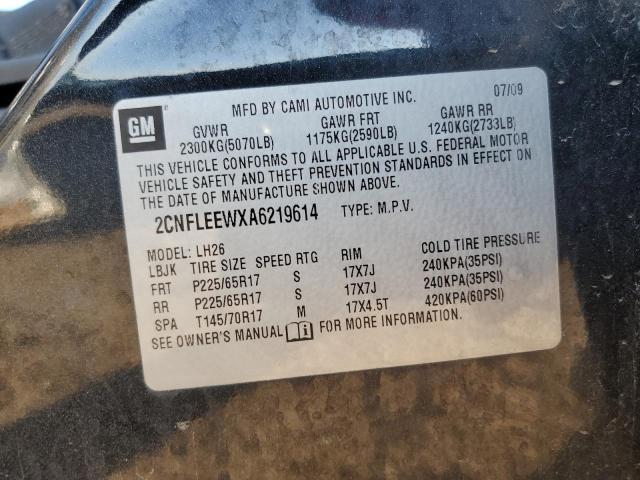 2010 Chevrolet Equinox Lt VIN: 2CNFLEEWXA6219614 Lot: 78459333