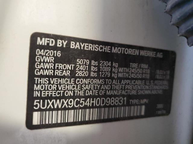 2017 BMW X3 XDRIVE2 5UXWX9C54H0D98831