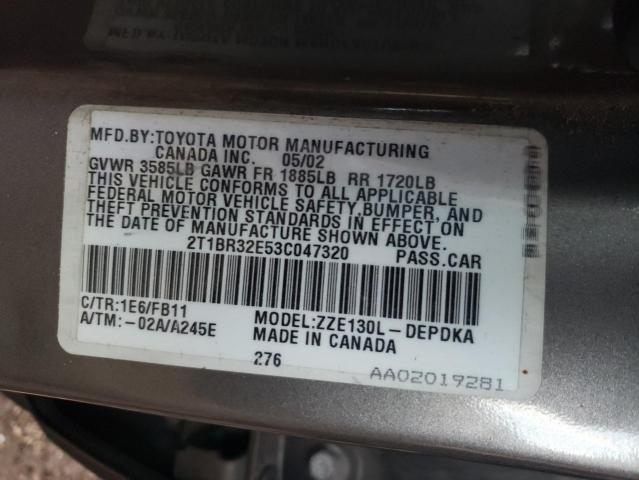 2T1BR32E53C047320 2003 Toyota Corolla Ce