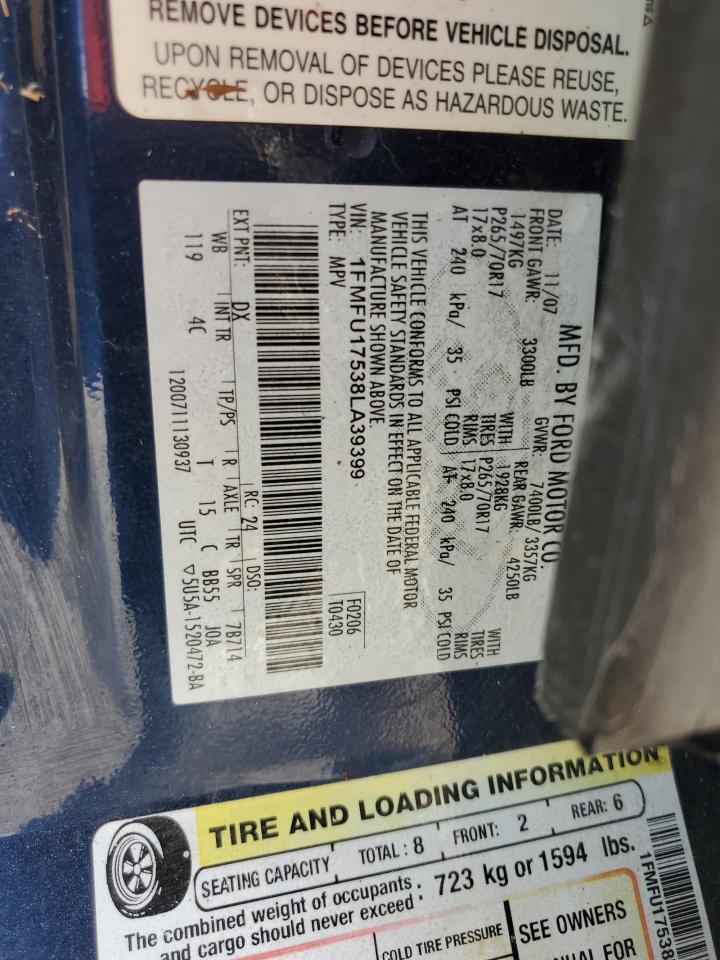 1FMFU17538LA39399 2008 Ford Expedition Eddie Bauer