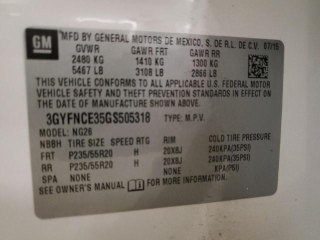 3GYFNCE35GS505318 | 2016 Cadillac srx performance collection