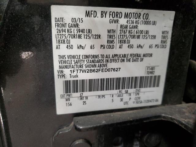 2015 Ford F250 Super Duty VIN: 1FT7W2B62FED07627 Lot: 81108843