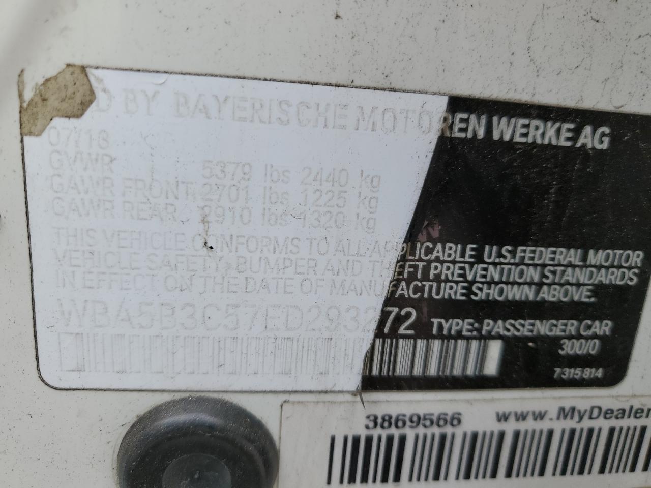 WBA5B3C57ED293272 2014 BMW 535 Xi