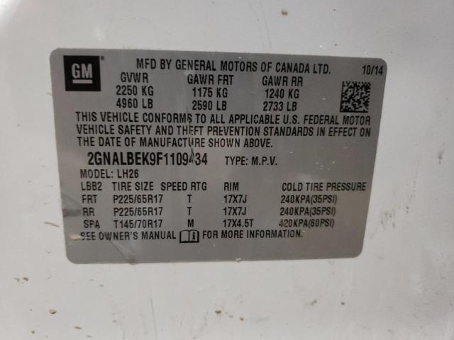 2GNALBEK9F1109434 | 2015 CHEVROLET EQUINOX LT