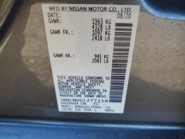 1N4BL4BV1LC277118 | 2020 NISSAN ALTIMA S