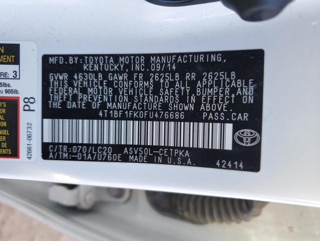 4T1BF1FK0FU476686 | 2015 TOYOTA CAMRY LE