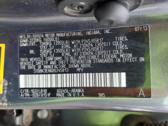 VIN 5TDBK3EH6DS245813 2013 Toyota Highlander, Base no.13