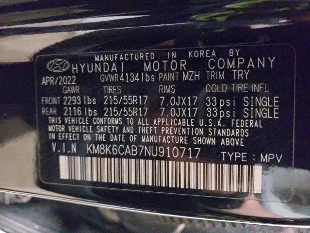 2022 HYUNDAI KONA SEL - KM8K6CAB7NU910717