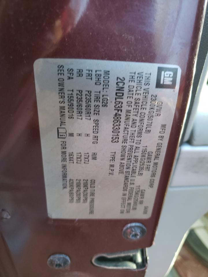 2CNDL63F486330153 2008 Chevrolet Equinox Lt