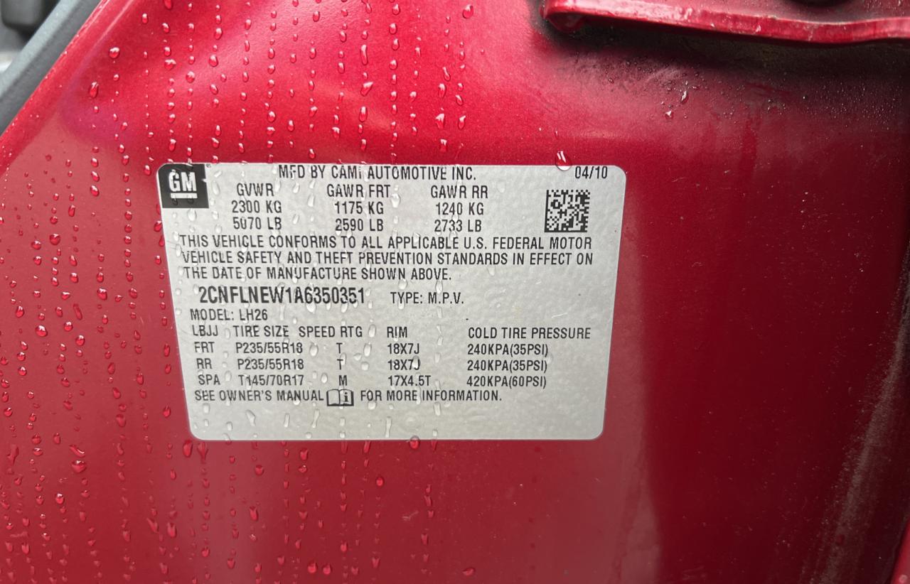 2CNFLNEW1A6350351 2010 Chevrolet Equinox Lt 2CNFLNEW1A6350351 2010 Chevrolet Equinox Lt