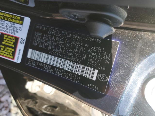 VIN 4T1G11AK5MU489782 2021 Toyota Camry, SE no.12