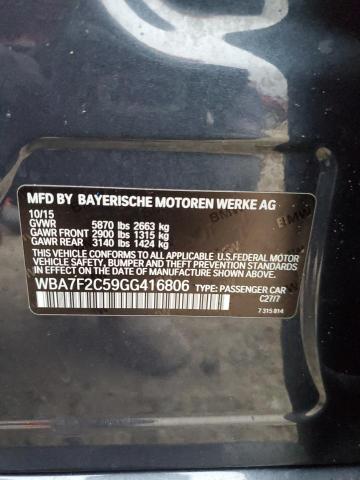 VIN WBA7F2C59GG416806 2016 BMW 7 Series, 750I XI no.12