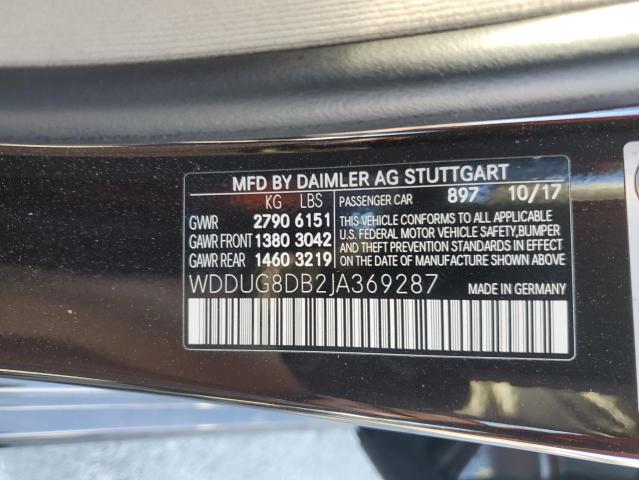 WDDUG8DB2JA369287 | 2018 MERCEDES-BENZ S 560