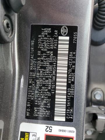 4T1G11AK3MU544357 | 2021 TOYOTA CAMRY SE