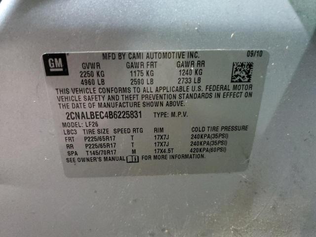 2CNALBEC4B6225831 | 2011 Chevrolet equinox ls