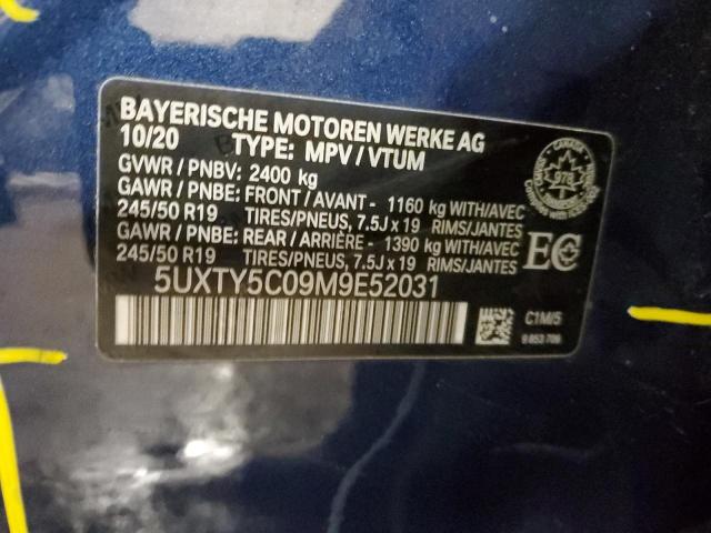 5UXTY5C09M9E52031 2021 BMW X3, photo no. 12