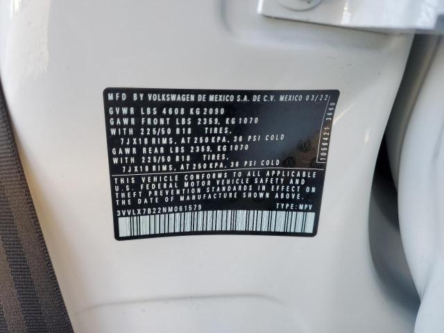 2022 VOLKSWAGEN TAOS SE IQ - 3VVLX7B22NM061579