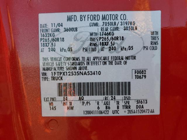 1FTPX12535NA53410 | 2005 Ford f150