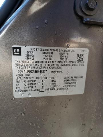 2011 Chevrolet Equinox Lt VIN: 2CNALPEC5B6343867 Lot: 79032673